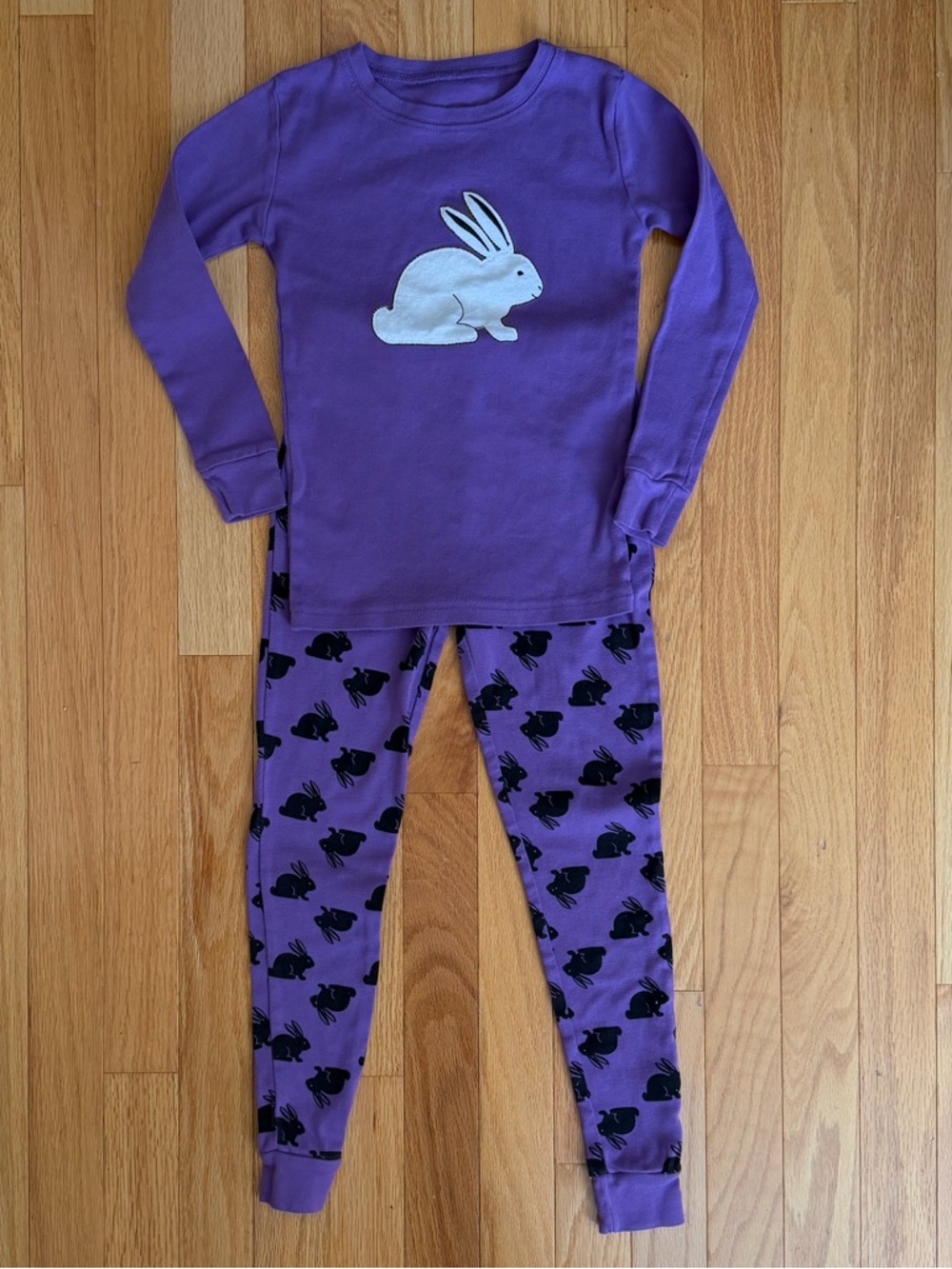 Leveret Kids Bunny Pajama Set Size 8